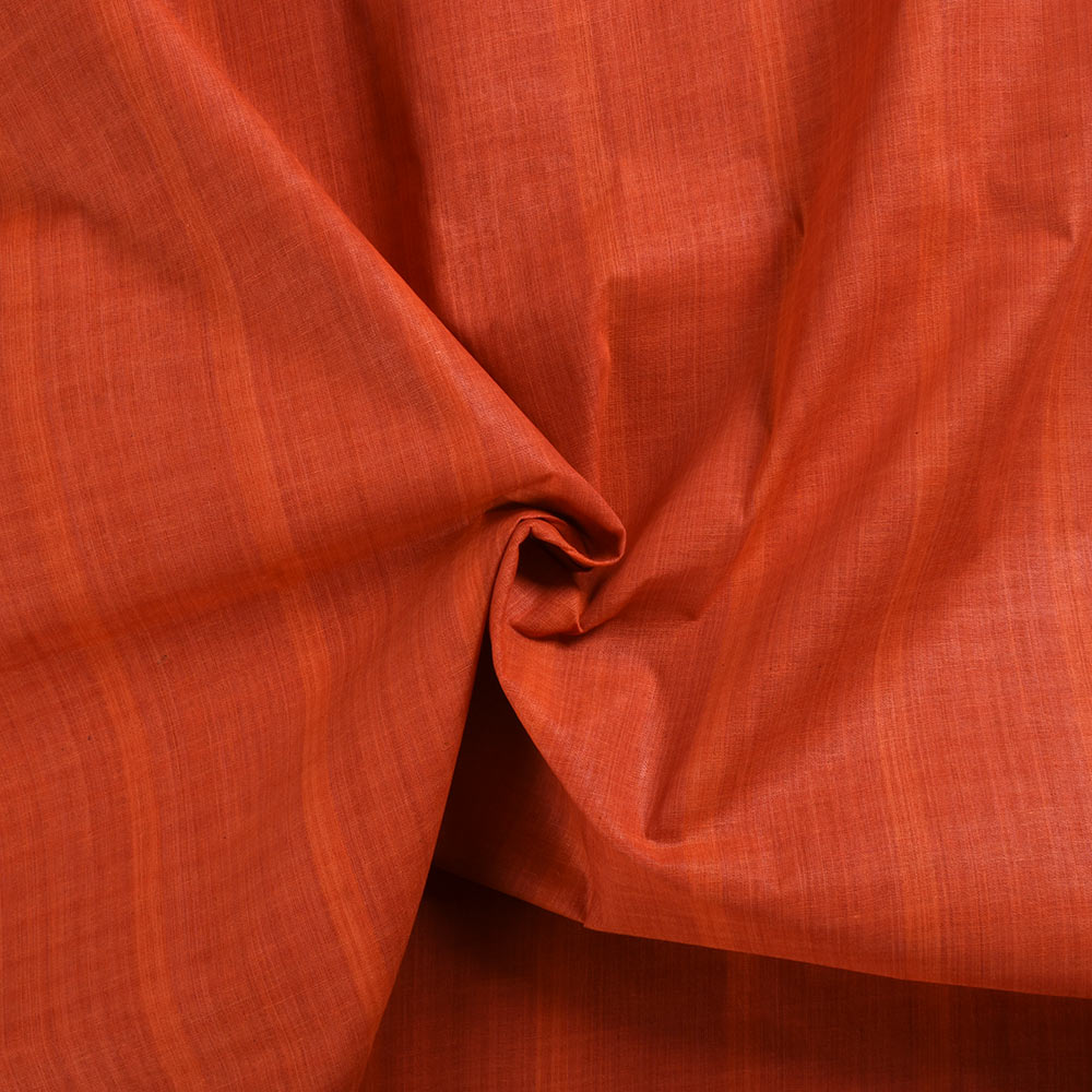Stripe Orange Pure Cotton 64 GSM Handwoven Fabric