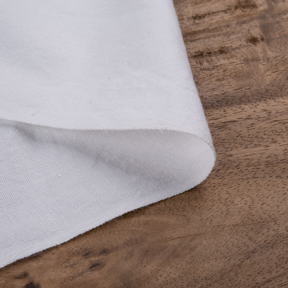 White Handspun & Handwoven Khadi 160 GSM Fabric - Bleached, Dyeable 35 Inch Width