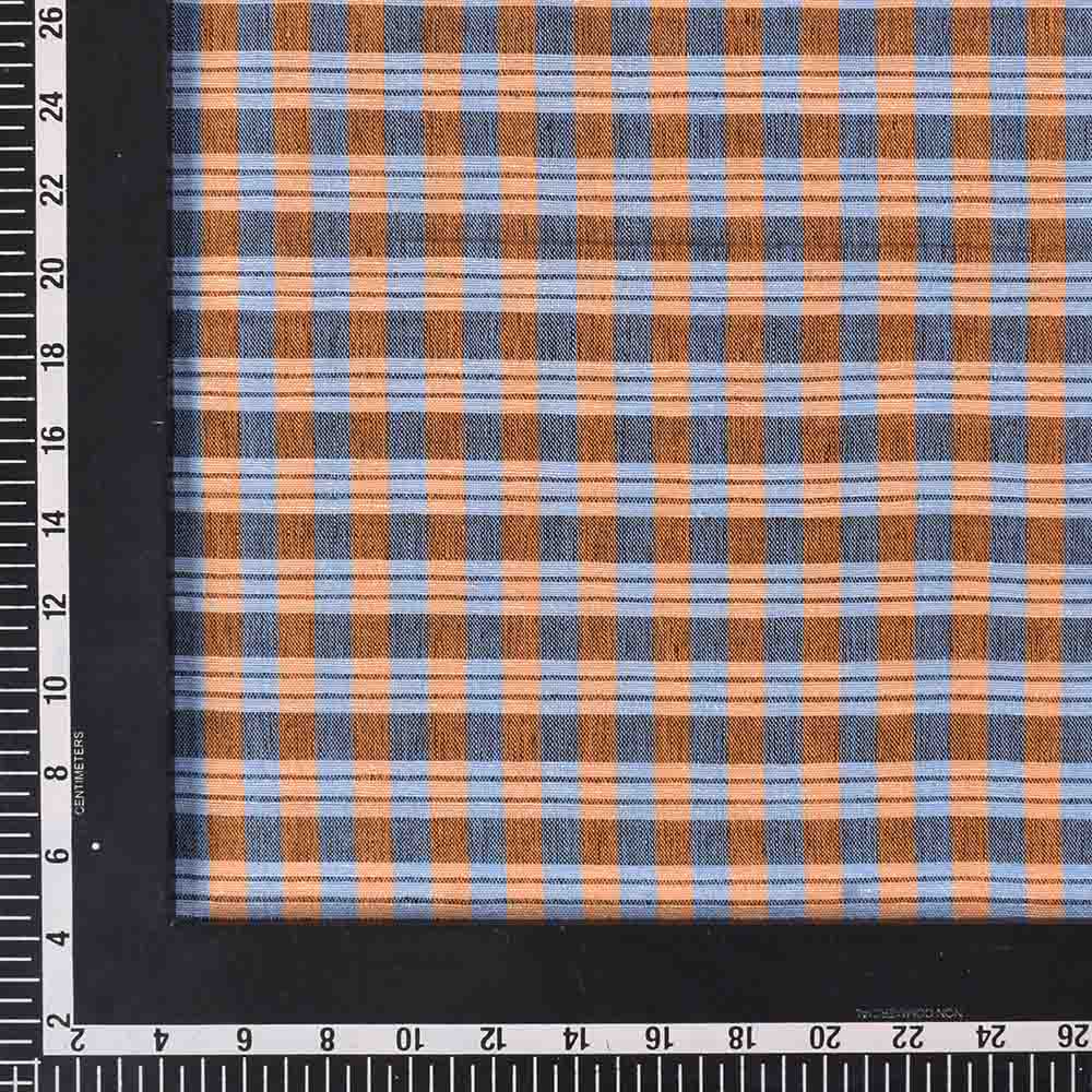 CHECK BLACK YELLOW KHADI COTTON 110 GSM HANDWOVEN FABRIC