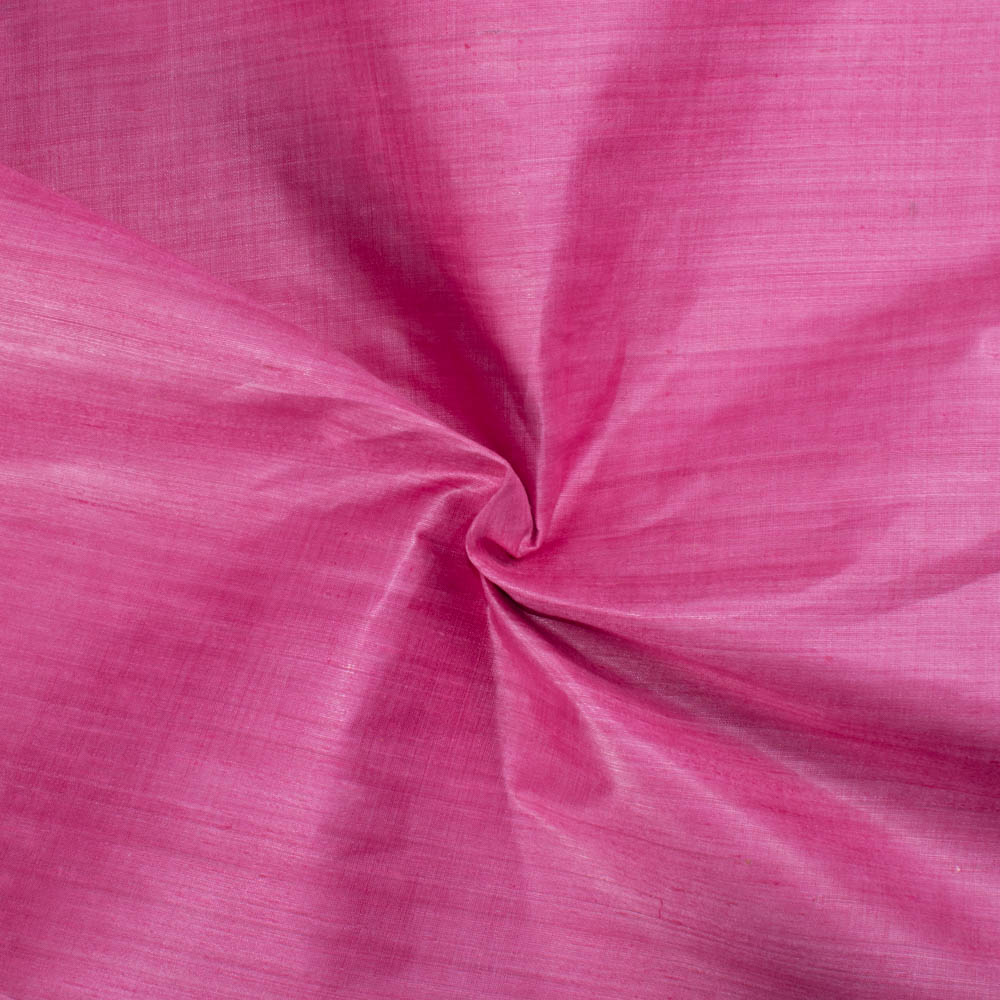 Plain Pink Tussar and Matka Silk Blend 78 GSM Handwoven Fabric