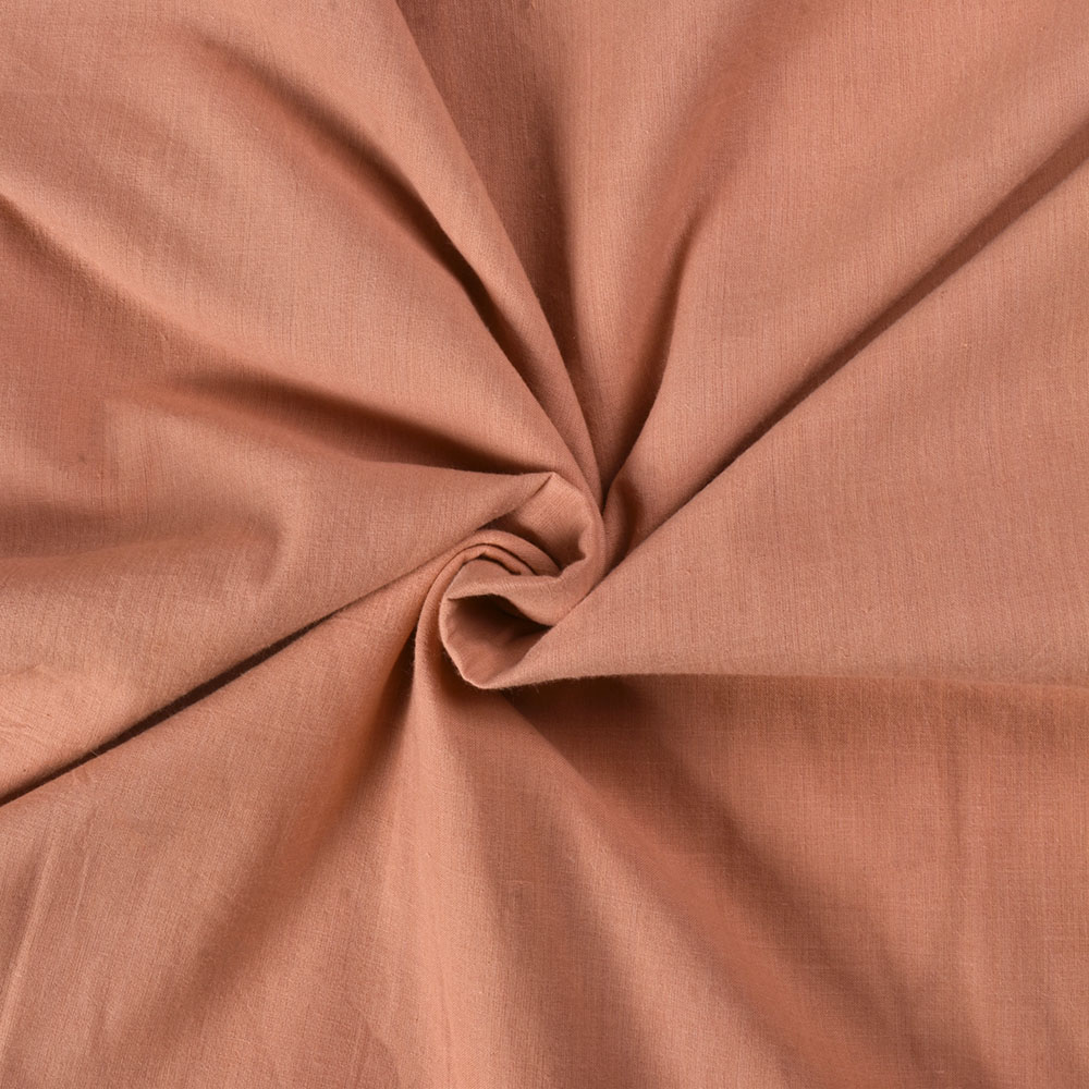 Plain Peach Pure Cotton 70 GSM Handwoven Fabric