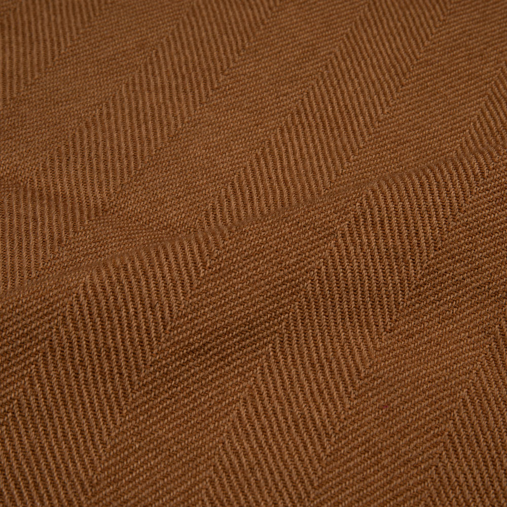 HERRINGBONE BROWN PURE WOOL 220 GSM HANDWOVEN FABRIC