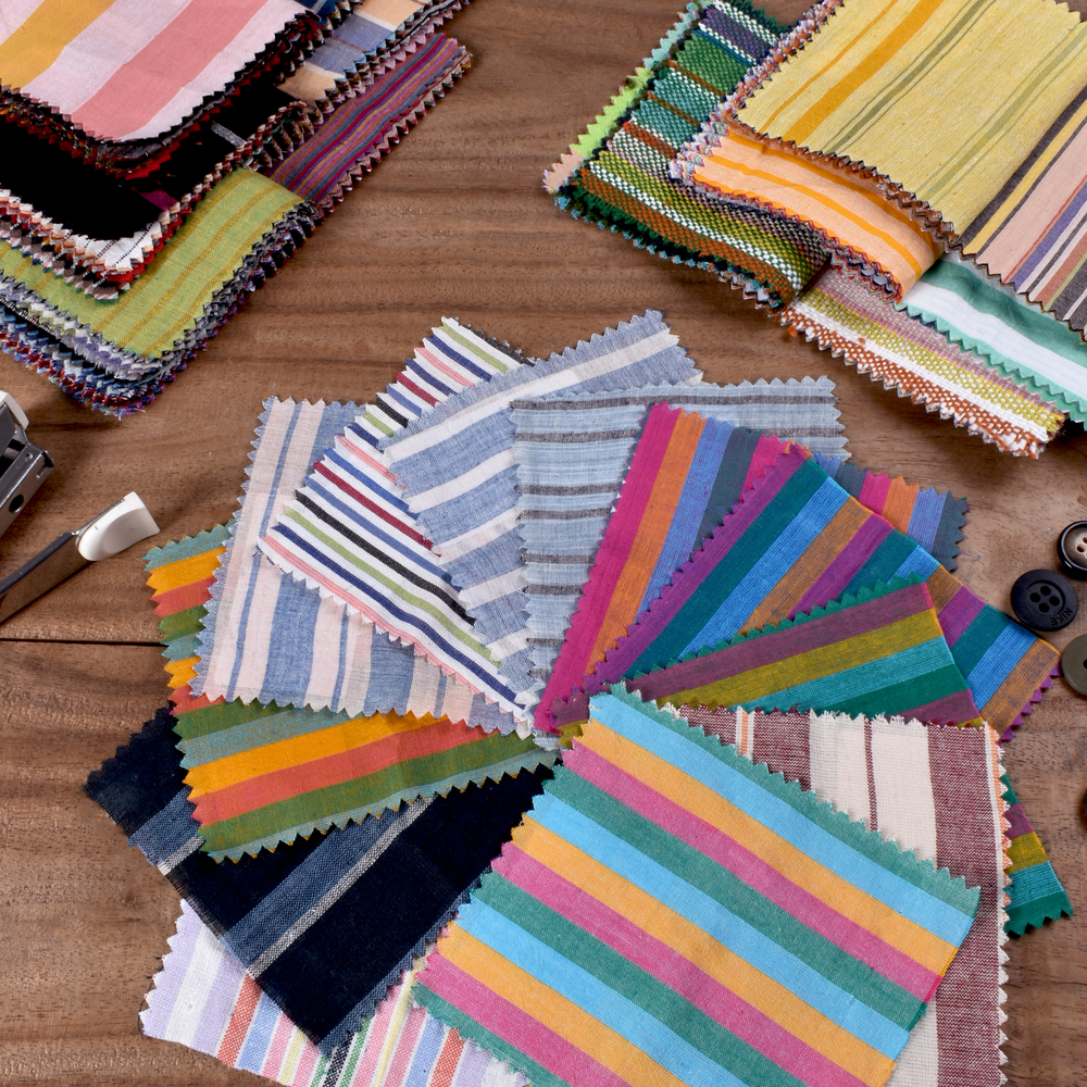 Dyed Stripes & Checks Khadi Cotton Design Swatches 01