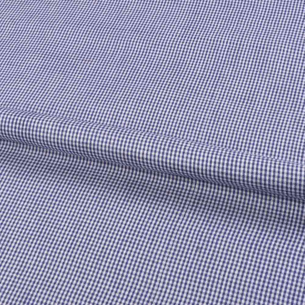 CHECK BLUE PURE COTTON 84 GSM HANDWOVEN FABRIC