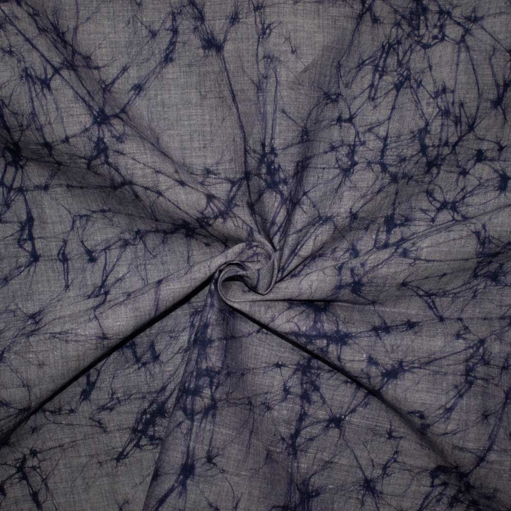 Abstract Purple Batik Printed Khadi Cotton 105 GSM Handwoven Fabric