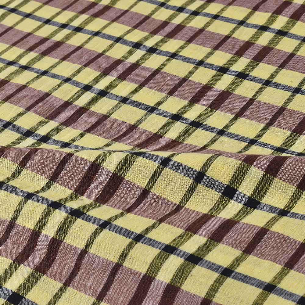 CHECK MULTICOLOR KHADI COTTON 110 GSM HANDWOVEN FABRIC