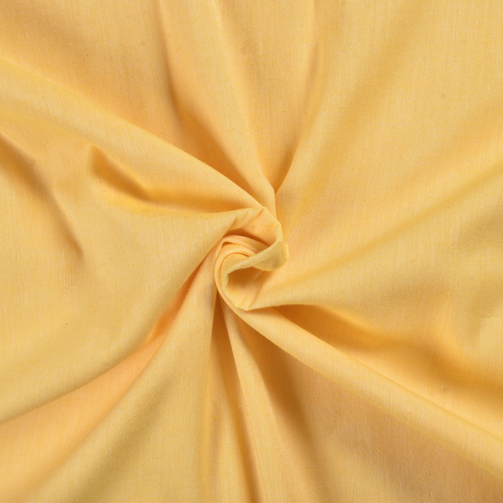 Plain Yellow Pure Cotton 78 GSM Handwoven Fabric
