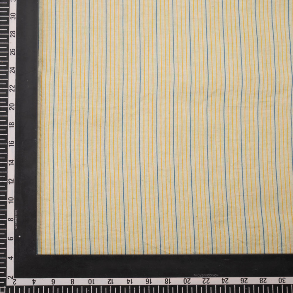 PINSTRIPE YELLOW PURE COTTON 90 GSM HANDWOVEN FABRIC