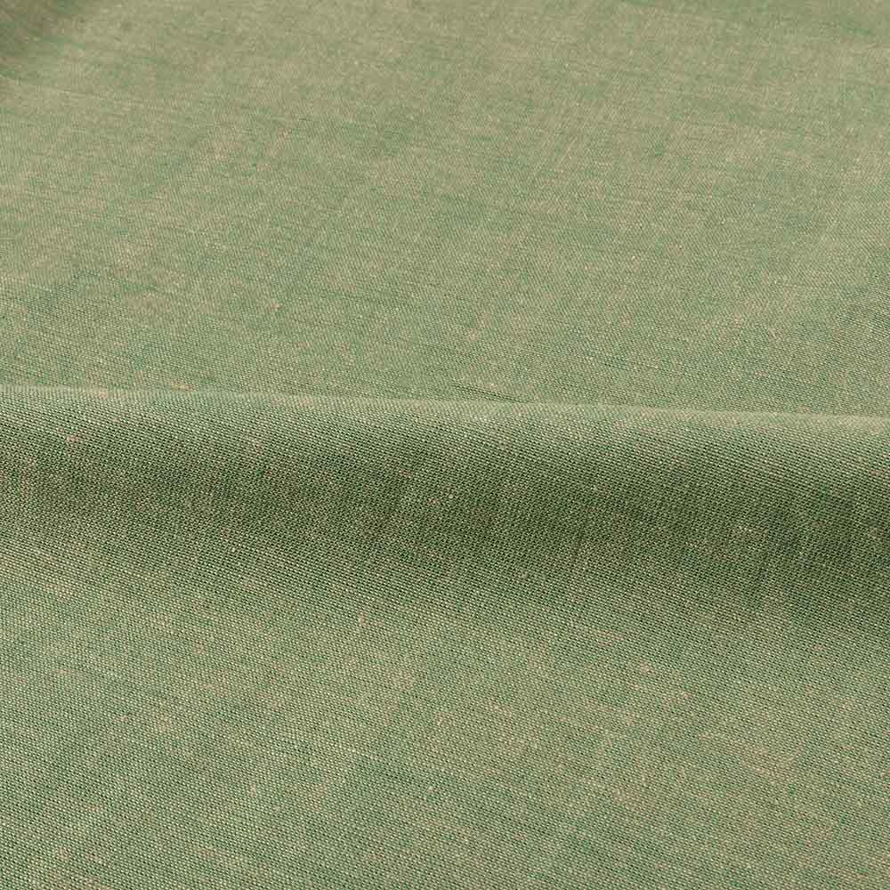 PLAIN GREEN KHADI COTTON 105 GSM HANDWOVEN FABRIC