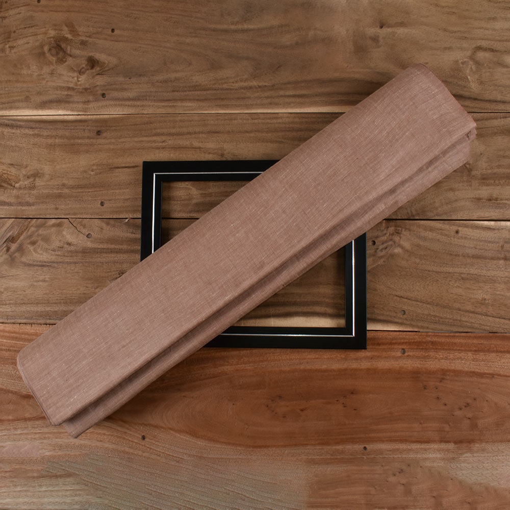 Chambray Brown Khadi Cotton 75 GSM Handwoven Fabric H46