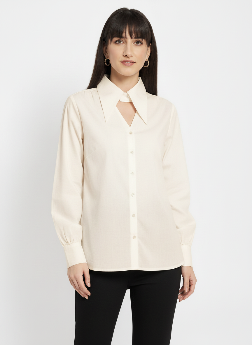 Collared Long Sleeves Top