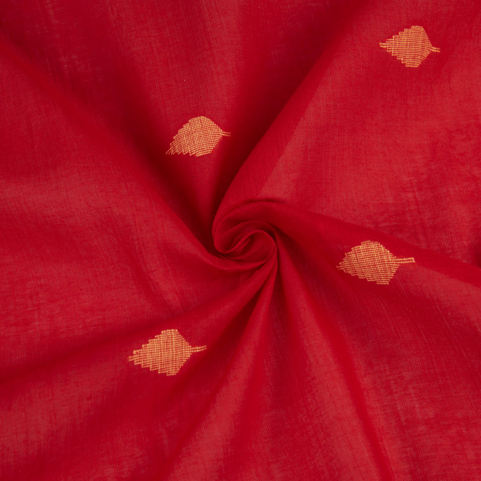 Geometric Red Jamdani Pure Cotton 58 GSM Fabric 177