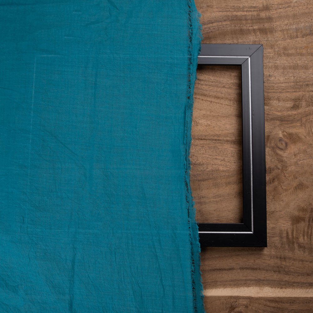 PLAIN BLUE PURE COTTON 65 GSM HANDWOVEN FABRIC