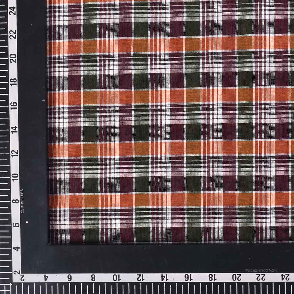 CHECK MULTICOLOR PURE COTTON 110 GSM HANDWOVEN FABRIC