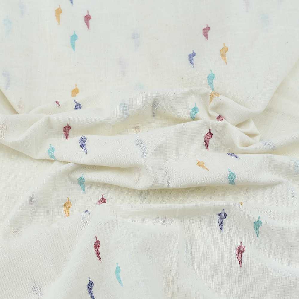 GEOMETRIC CREAM JAMDANI PURE KHADI 110 GSM FABRIC