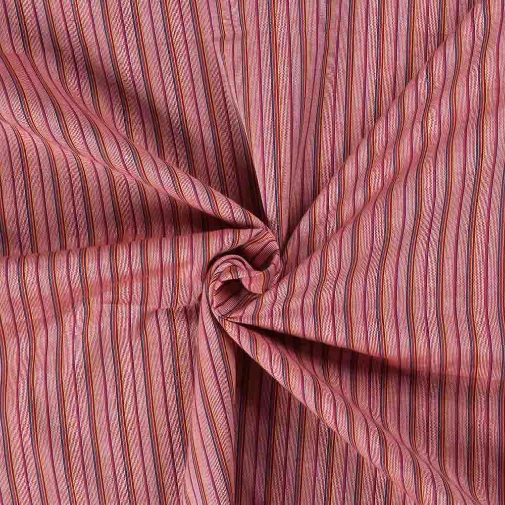 Stripe Red Pure Cotton 83 GSM Handwoven Fabric