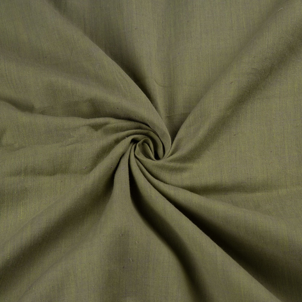 Cross Colour Green Pure Cotton 92 GSM Handwoven Fabric