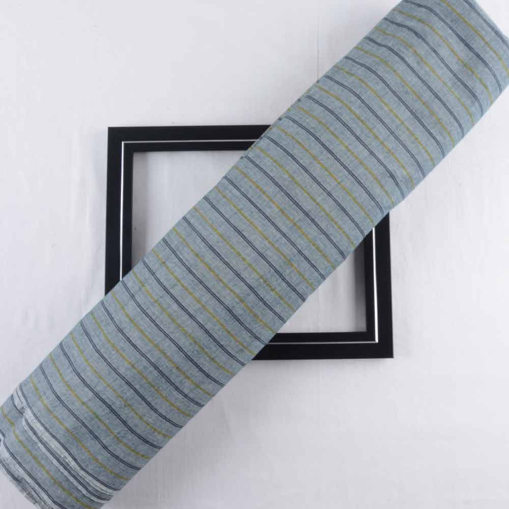 Stripe Grey Pure Cotton 60 GSM Handwoven Fabric