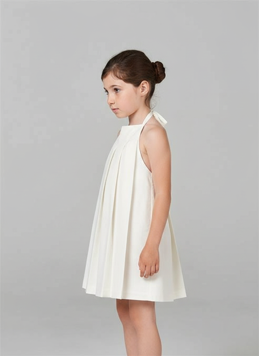 Pleats Halter Kids Dress