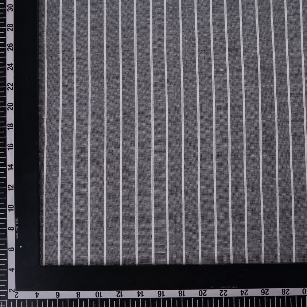STRIPE GREY PURE COTTON 138 GSM HANDWOVEN FABRIC