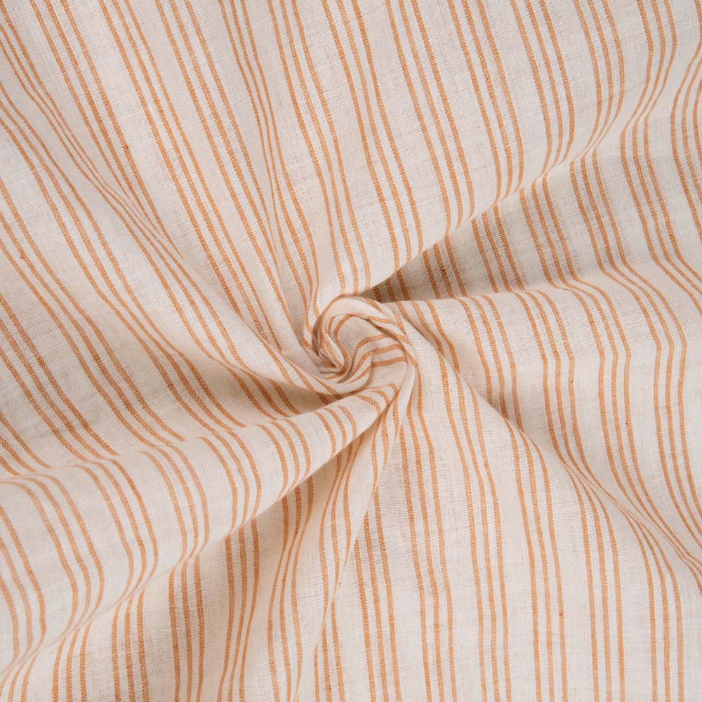Stripe Creme Pure Cotton 68 GSM Handwoven Fabric