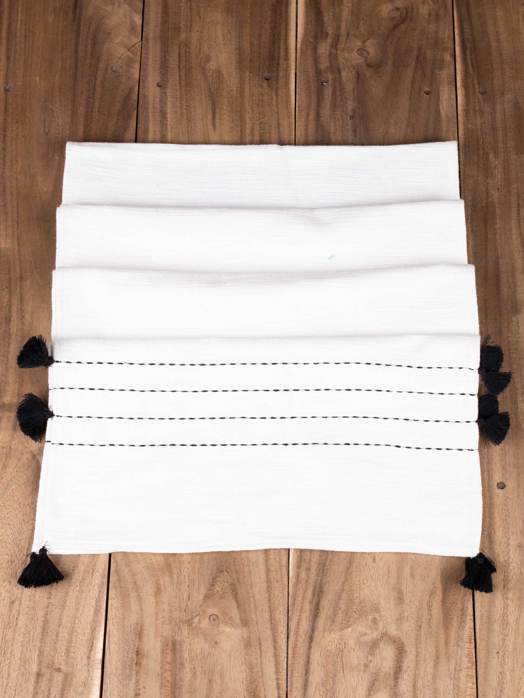 PLAIN WHITE NATURAL ORGANIC KHADI COTTON TABLE RUNNER