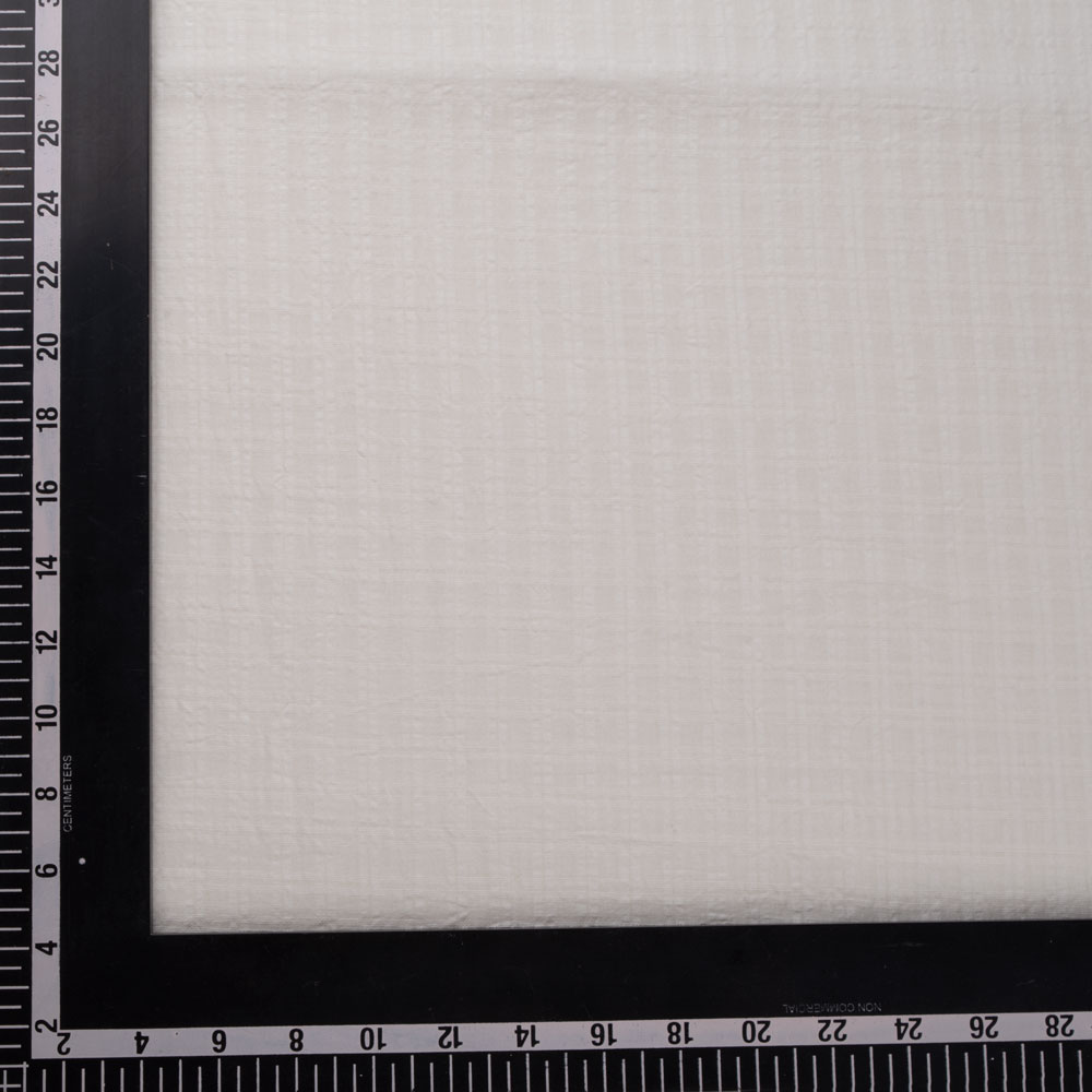 WHITE CHECK COTTON ORGANDY 72 GSM HANDWOVEN FABRIC | BLEACHED WHITE & DYEABLE