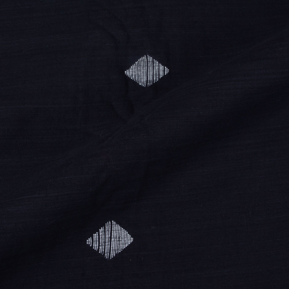 GEOMETRIC BLACK JAMDANI PURE COTTON 60 GSM FABRIC