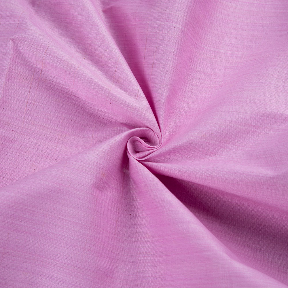 Plain Pink Pure Cotton 114 GSM Handwoven Fabric