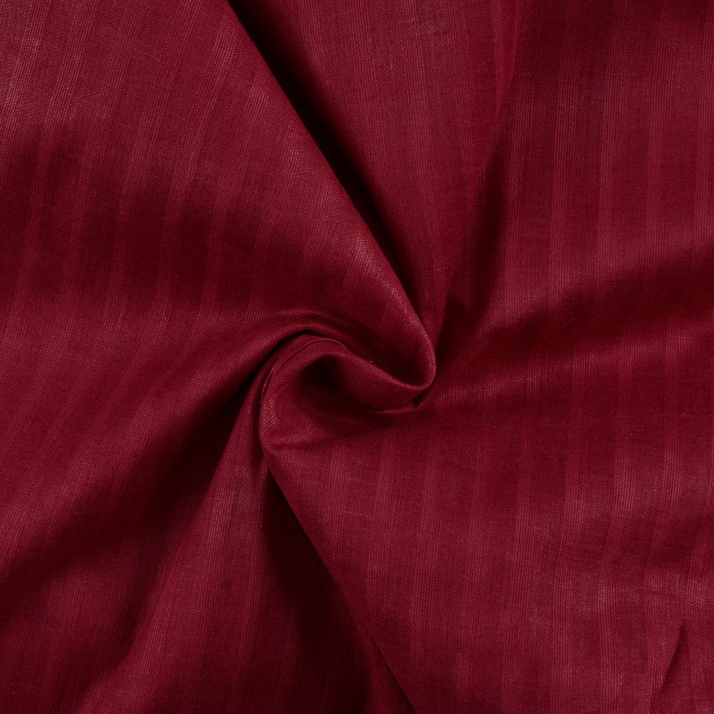 Stripe Maroon Pure Cotton 86 GSM Handwoven Fabric