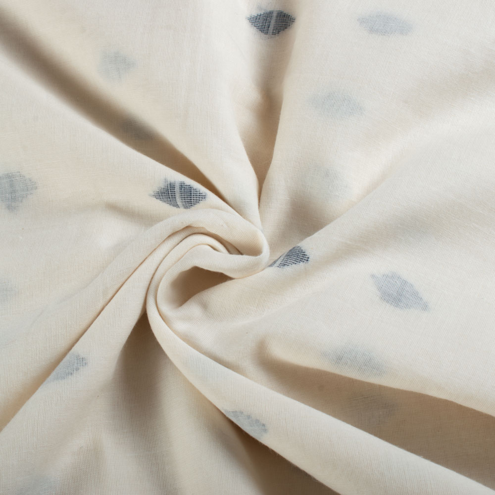 Cream Base Geometric Pure Cotton 55 GSM Handwoven Jamdani Fabric