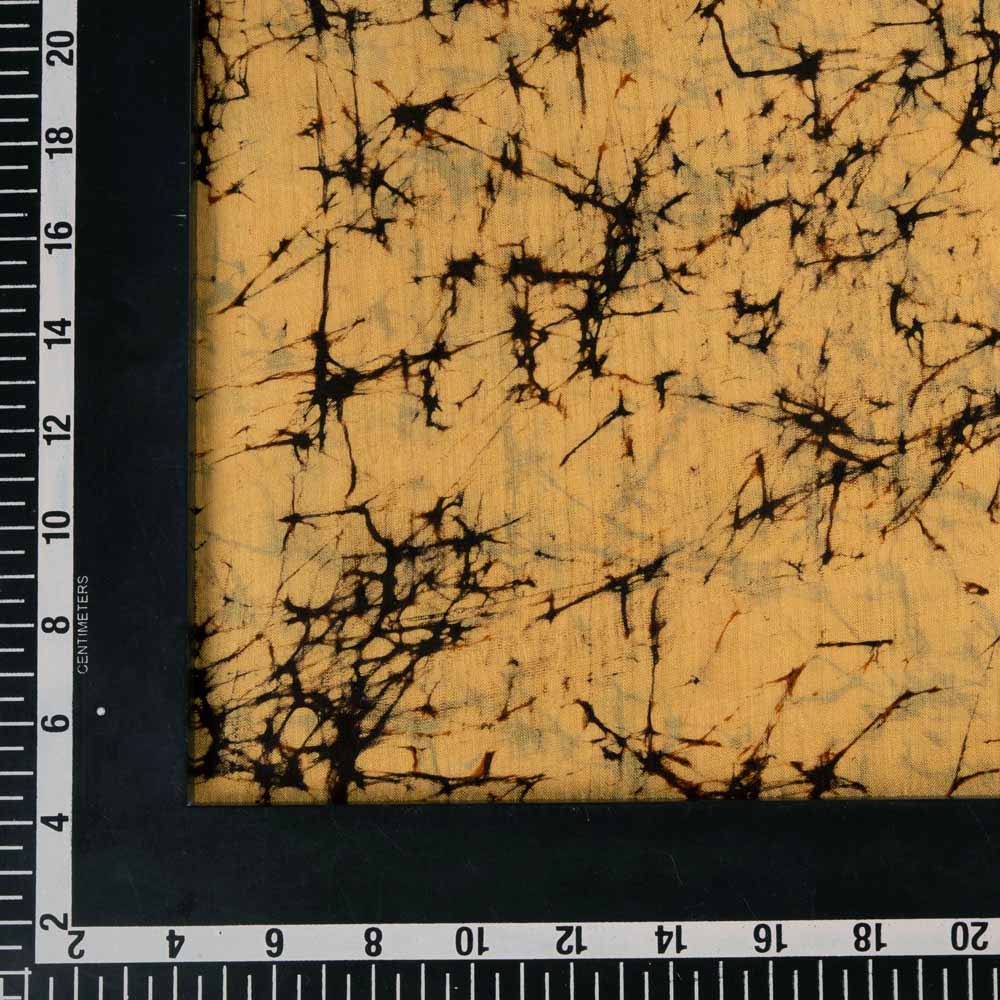 ABSTRACT BROWN YELLOW BATIK MULBERRY SILK 40 GSM 09 FABRIC