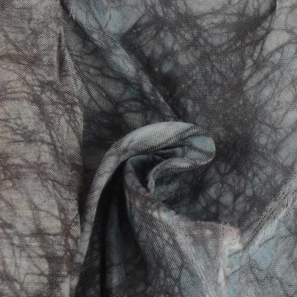 Abstract Grey Batik Cotton Mulberry Silk Blend 40 GSM Fabric