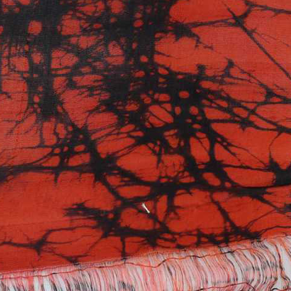 Abstract Orange Batik 54 GSM Mulberry Silk Fabric