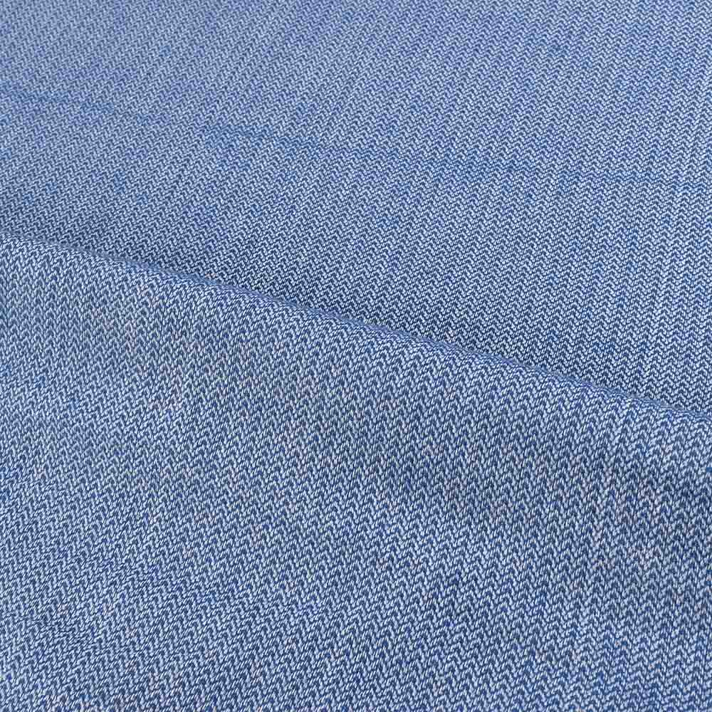 Herringbone Blue 100 gsm pure cotton handwoven fabric