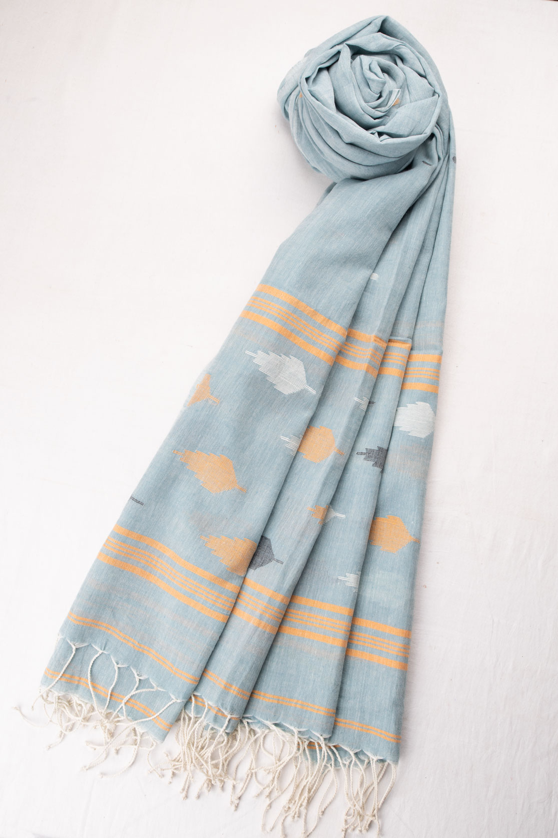 HANDWOVEN BLUE SCARF 95