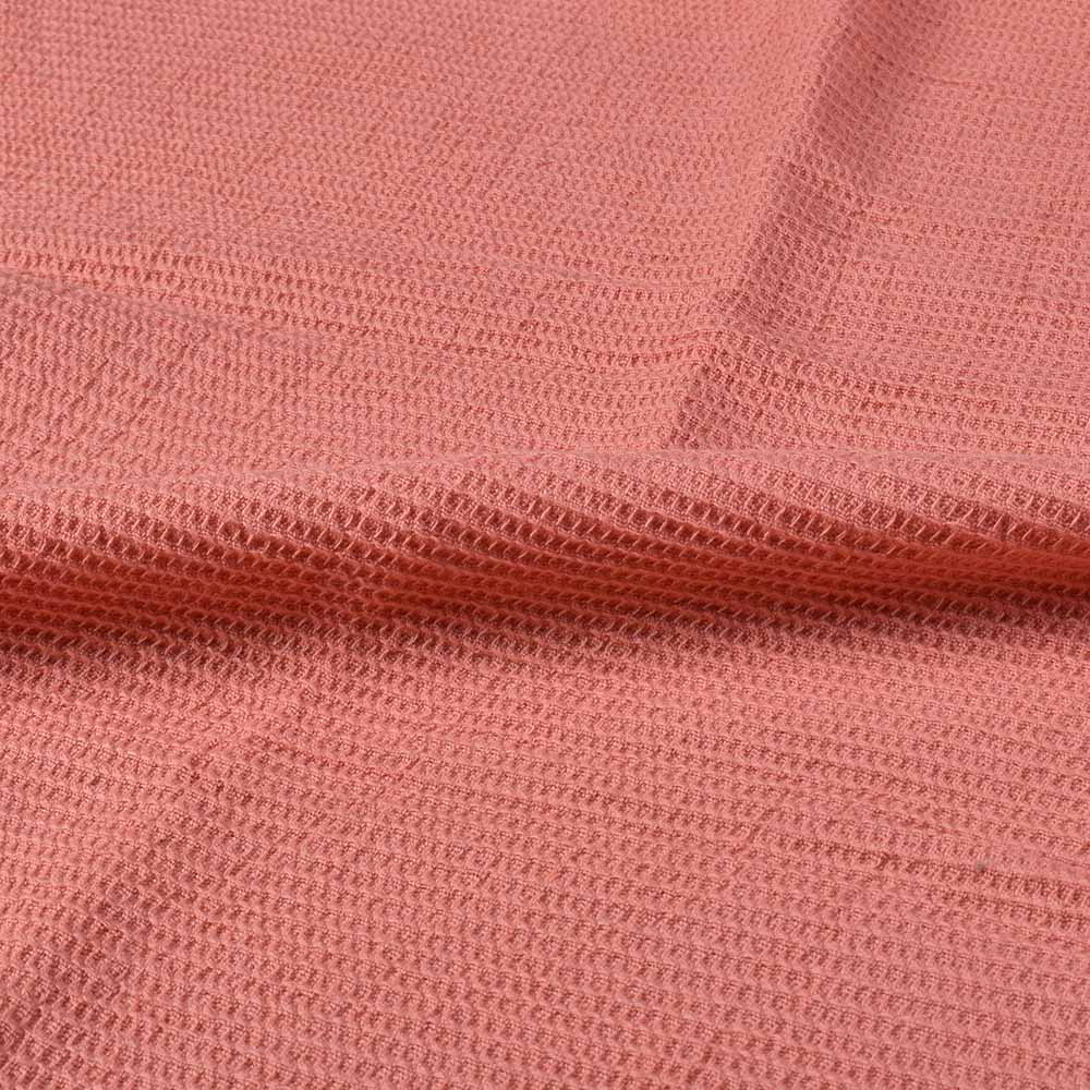 PINK HONEYCOMB WEAVE PURE COTTON 122 GSM HANDWOVEN FABRIC