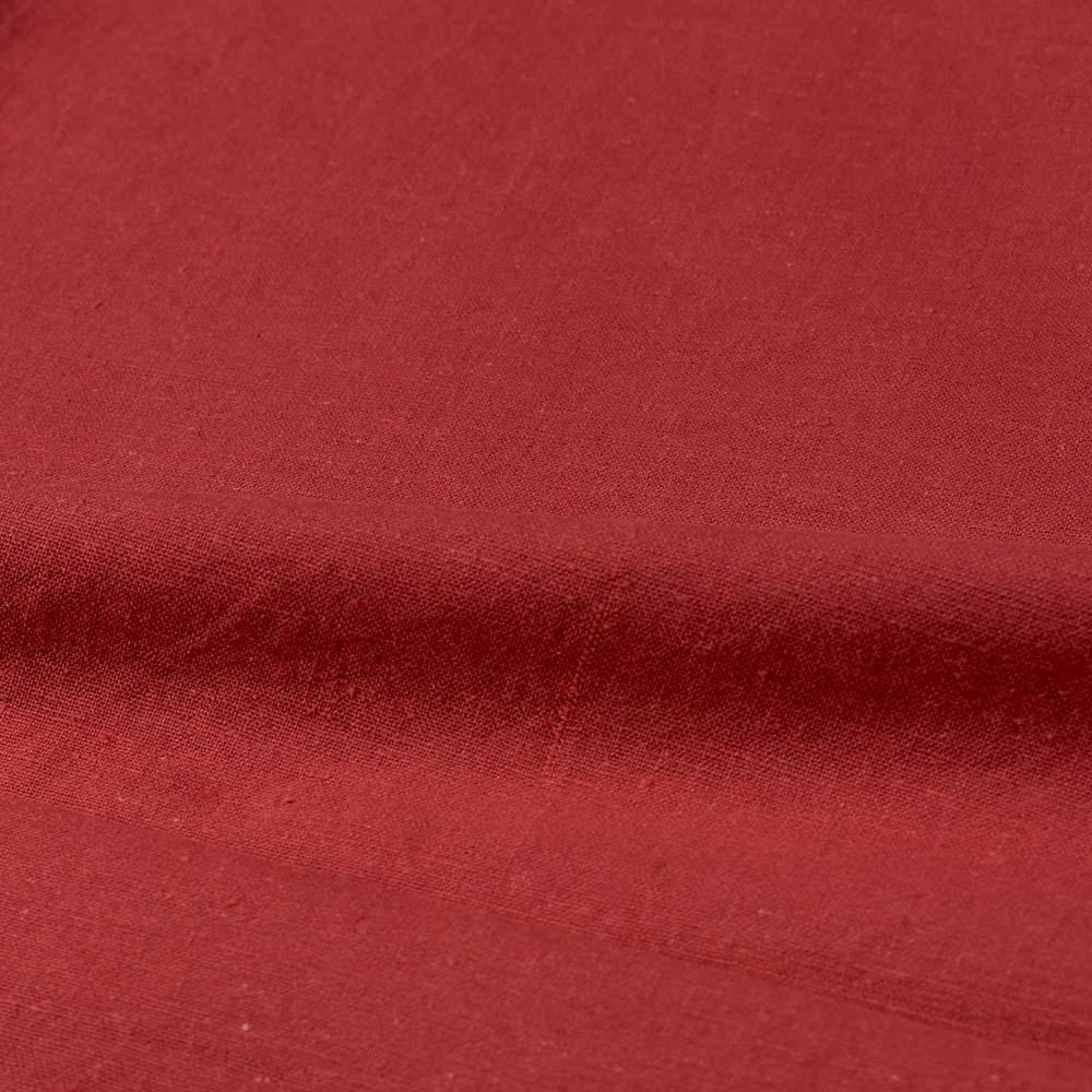 PLAIN RED PURE KHADI 118 GSM HANDWOVEN FABRIC