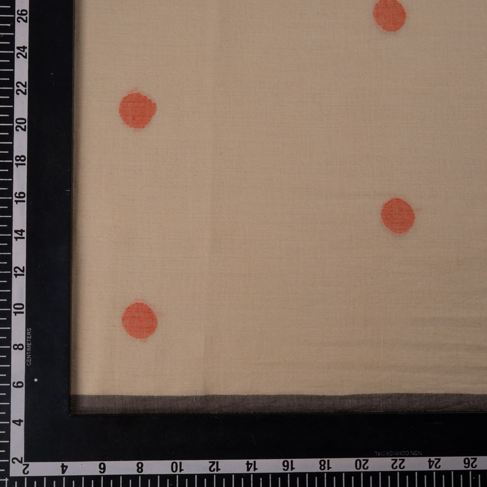GEOMETRIC BEIGE JAMDANI PURE COTTON 57 GSM HANDWOVEN FABRIC