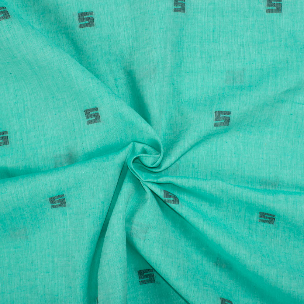 Geometric Light Blue Jamdani Pure Cotton 55 GSM Fabric 97