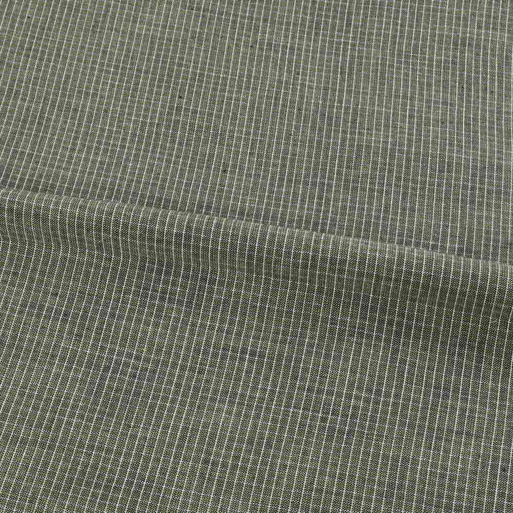 CHECK OLIVE GREEN & WHITE PURE COTTON 98 GSM HANDWOVEN FABRIC
