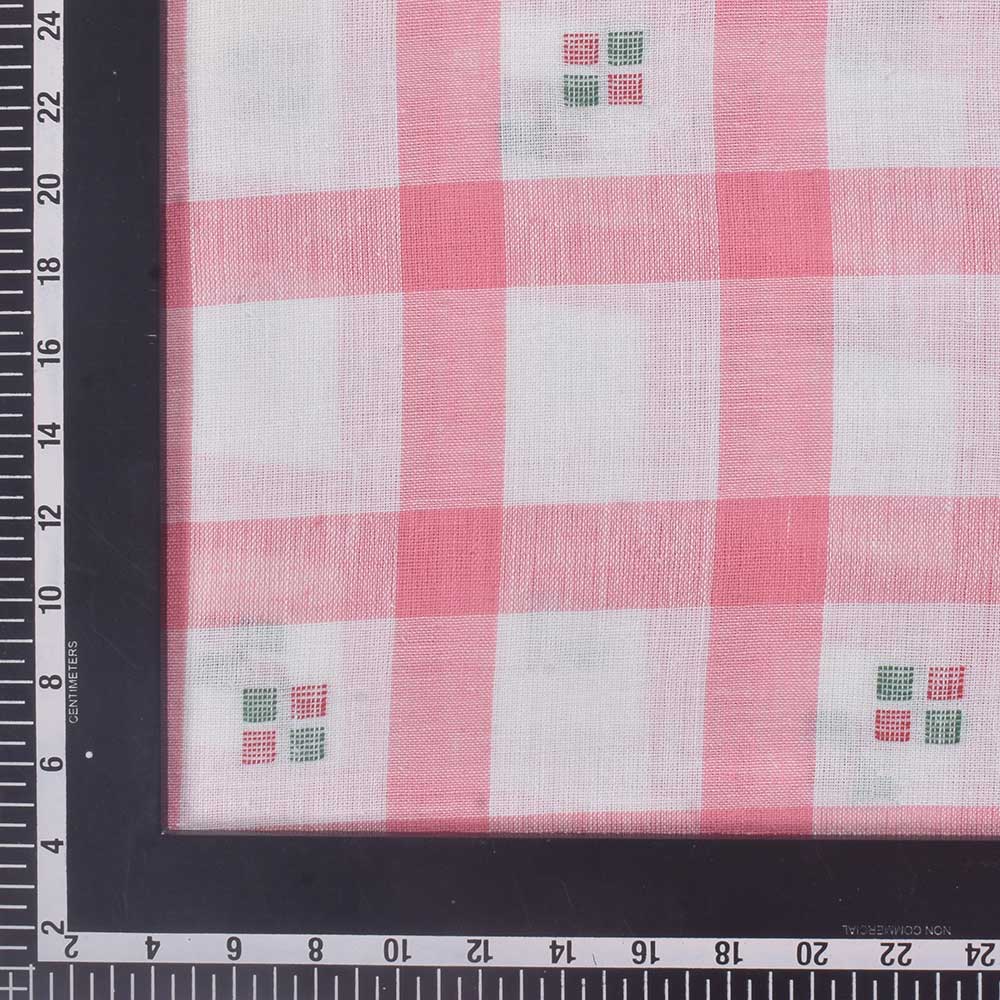 Khadi Jamdani fabric adorned with a classic check pattern