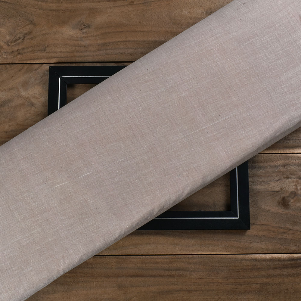 Chambray Brown Pure Cotton 75 GSM Handwoven Fabric