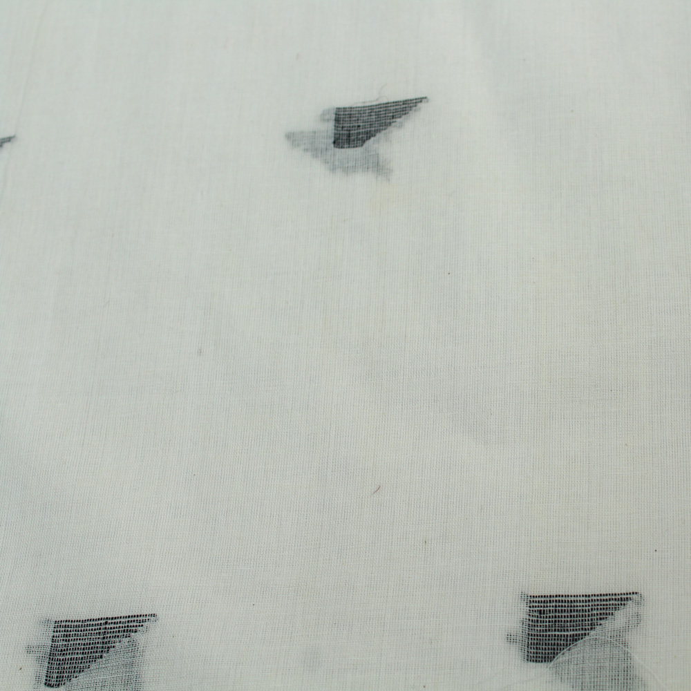 Geometric White Jamdani Pure Cotton 55 GSM Fabric 16
