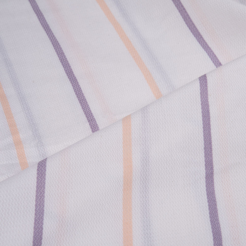 STRIPE WHITE JACQUARD MERCERISED COTTON 108 GSM FABRIC