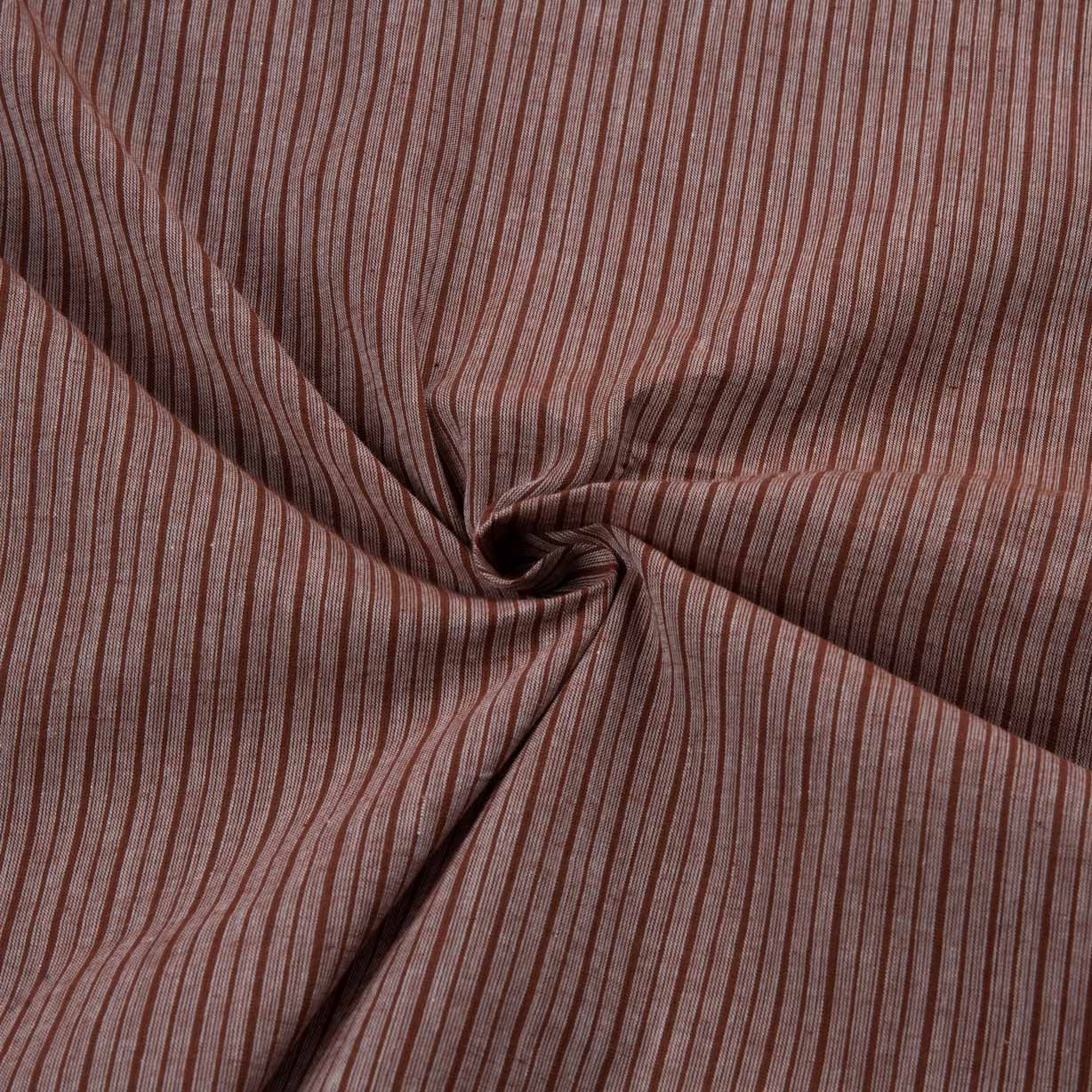 Stripe Brown Pure Cotton 65 GSM Handwoven Fabric