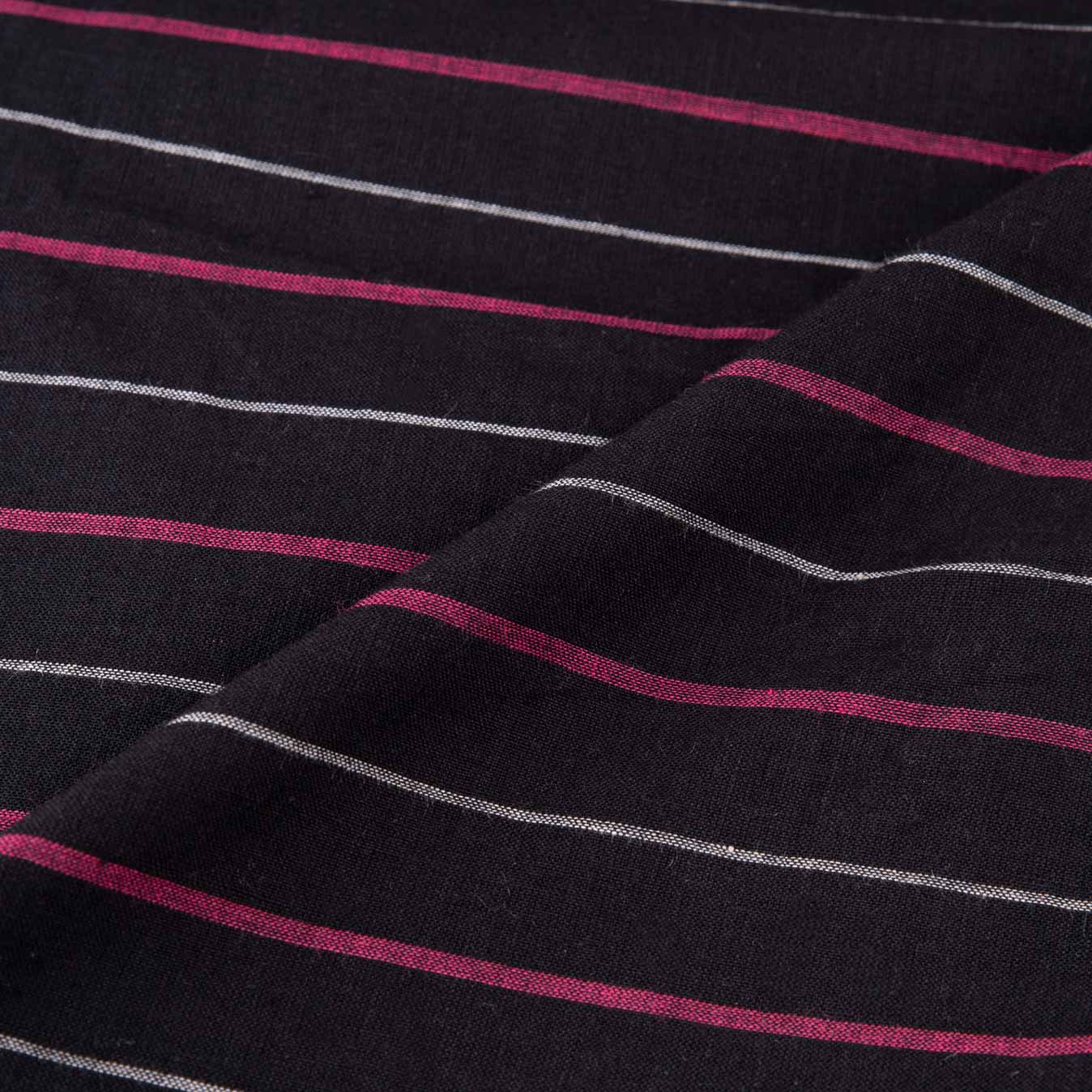 STRIPE BLACK PURE COTTON 95 GSM HANDWOVEN FABRIC