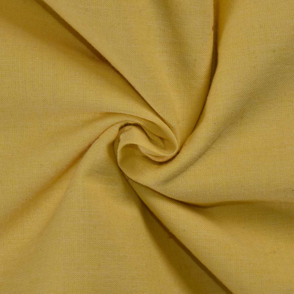 Chambray Yellow Khadi Cotton 85 GSM Handwoven Fabric
