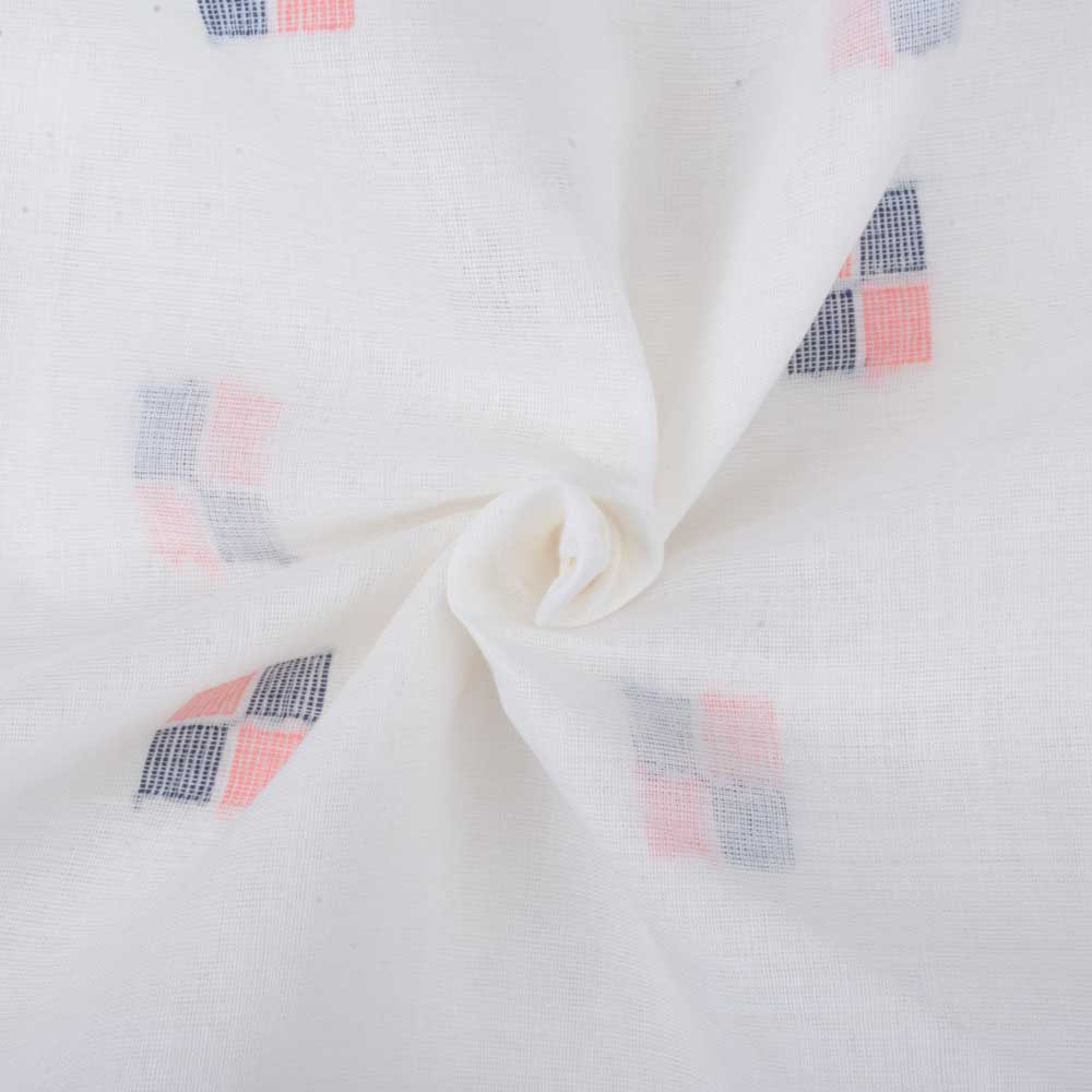 Geometric Creamjamdani Pure Cotton 55 GSM Fabric 151