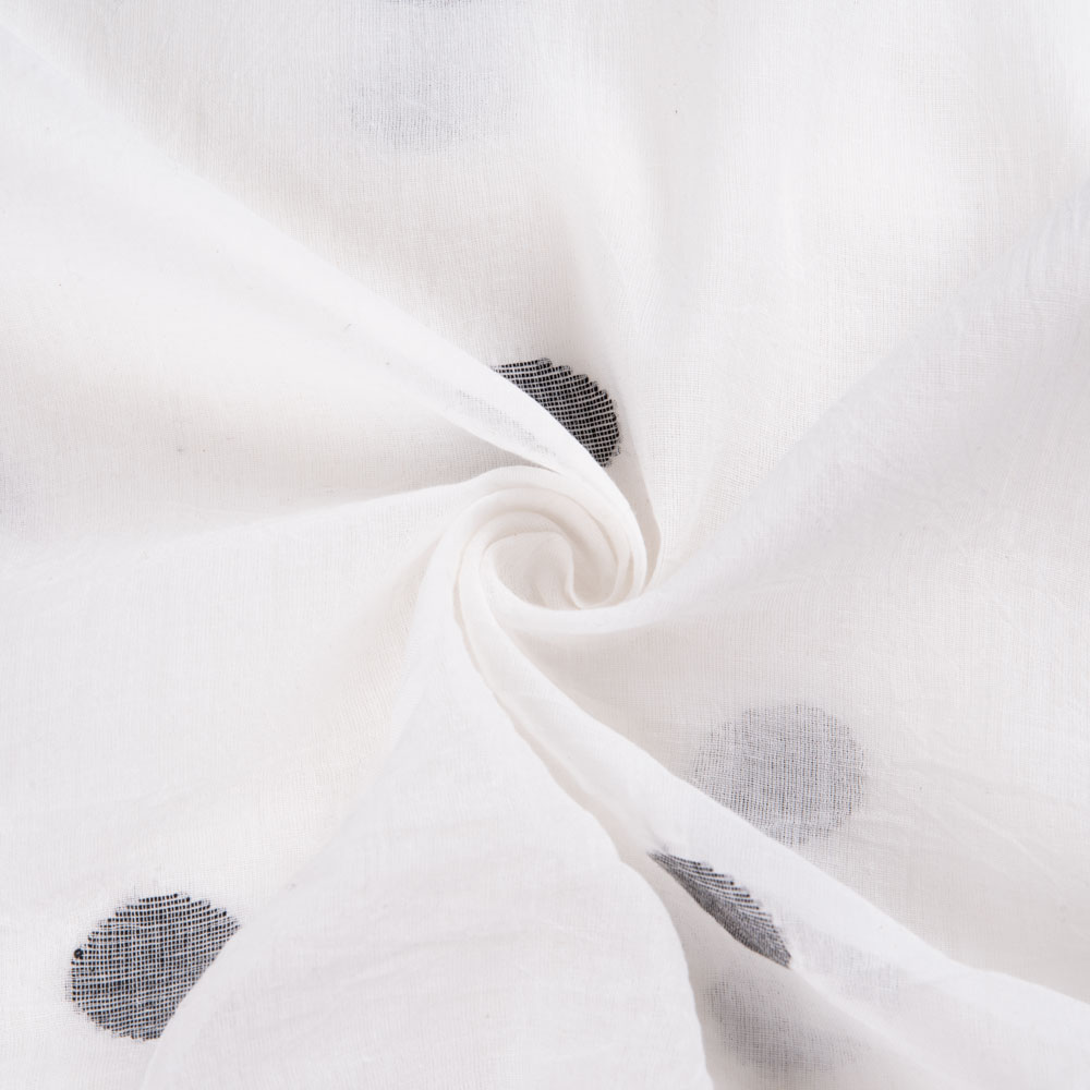 Geometric White Jamdani Pure Cotton 56 GSM Handwoven Fabric 199